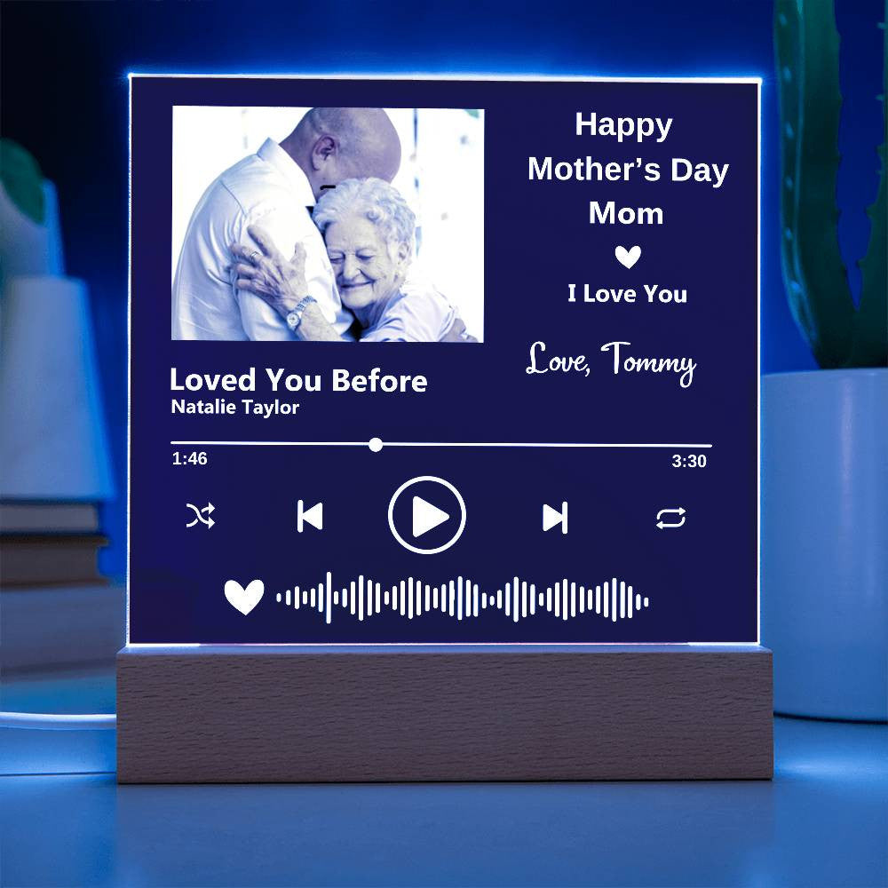 Mother's Day, Personalized with Your Special Song, Photo and Text -Acrylic Plaque