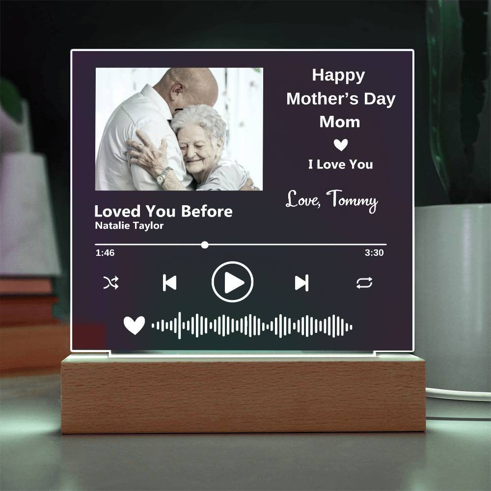 Mother's Day, Personalized with Your Special Song, Photo and Text -Acrylic Plaque