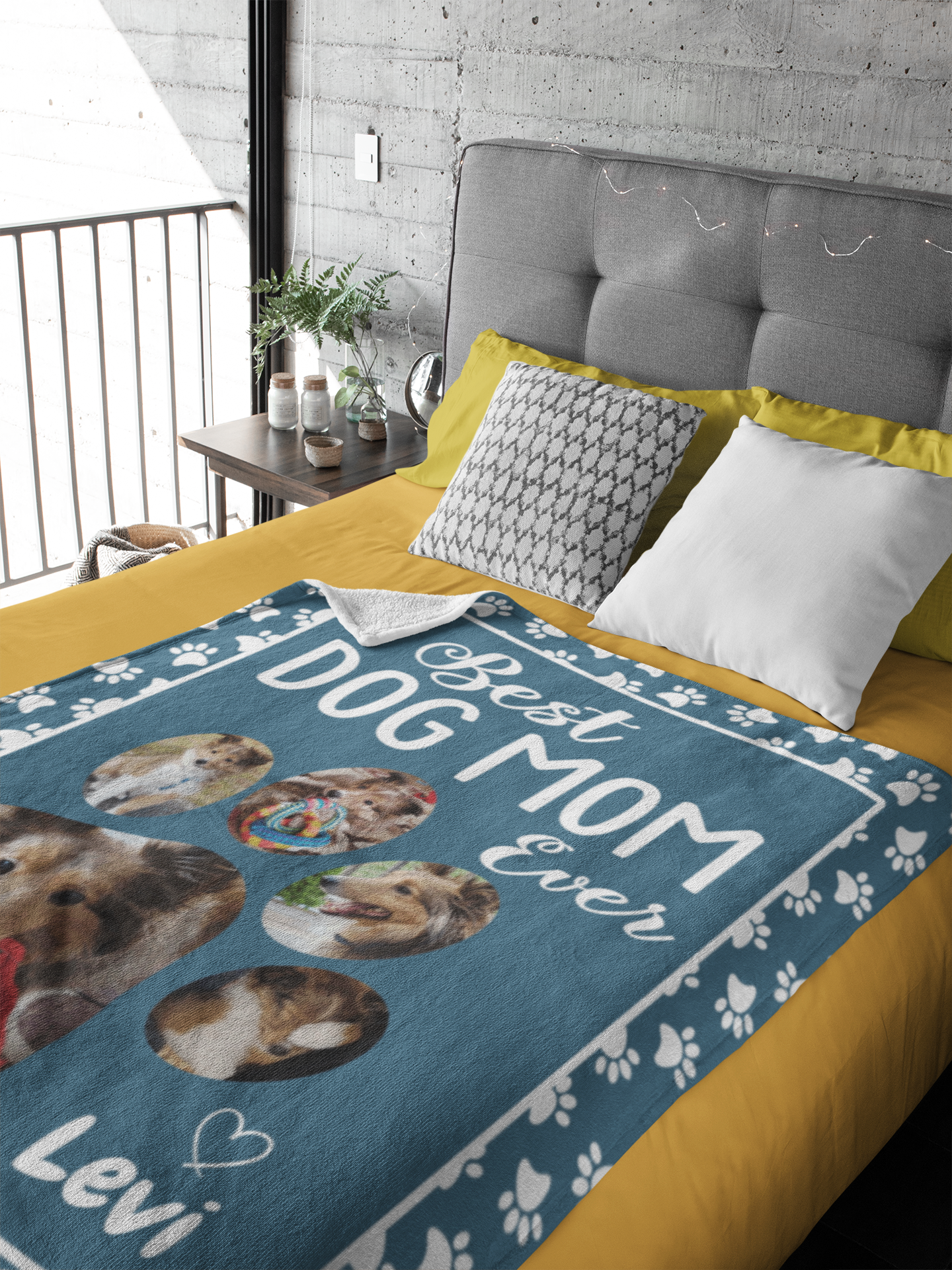 Best Dog Mom Ever, Customized Photo Mink Touch Fleece Blanket