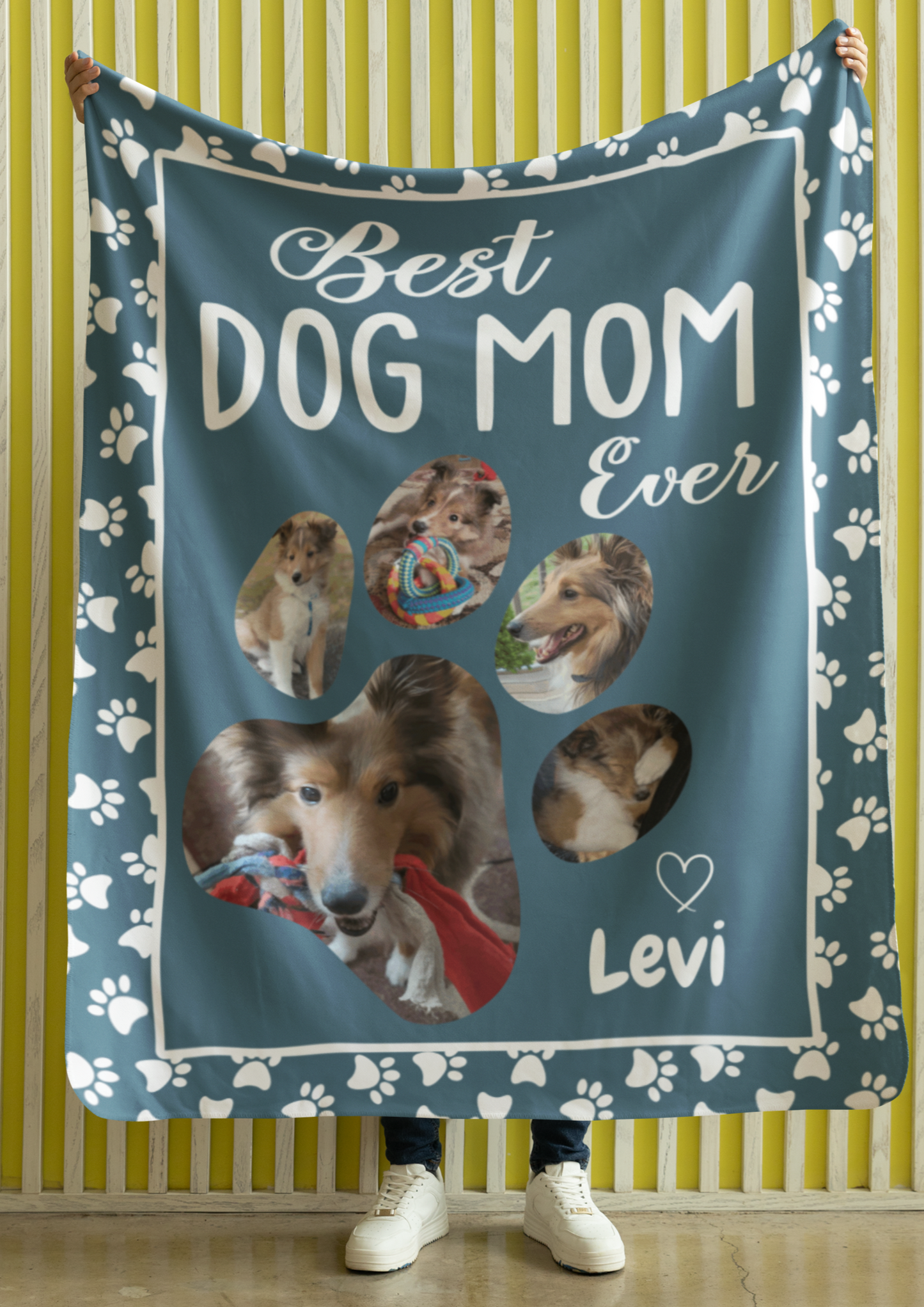 Best Dog Mom Ever, Customized Photo Mink Touch Fleece Blanket