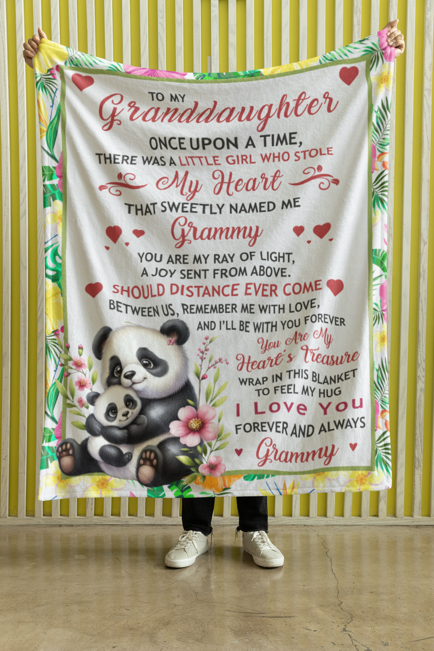 To My Granddaughter, Once Upon A Time, Love Grammy - Harmony Coral Fleece Blanket