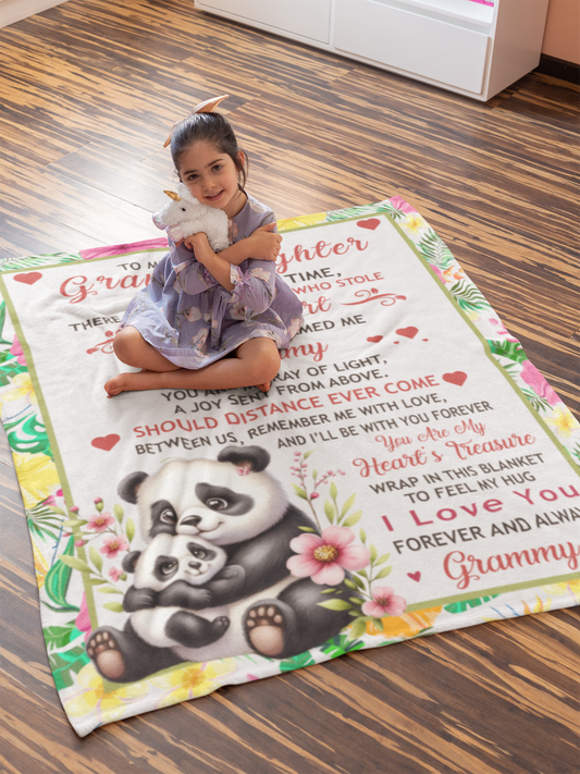 To My Granddaughter, Once Upon A Time, Love Grammy - Harmony Coral Fleece Blanket